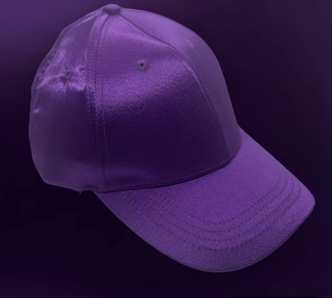 plain purple/Satin Baseball Hats