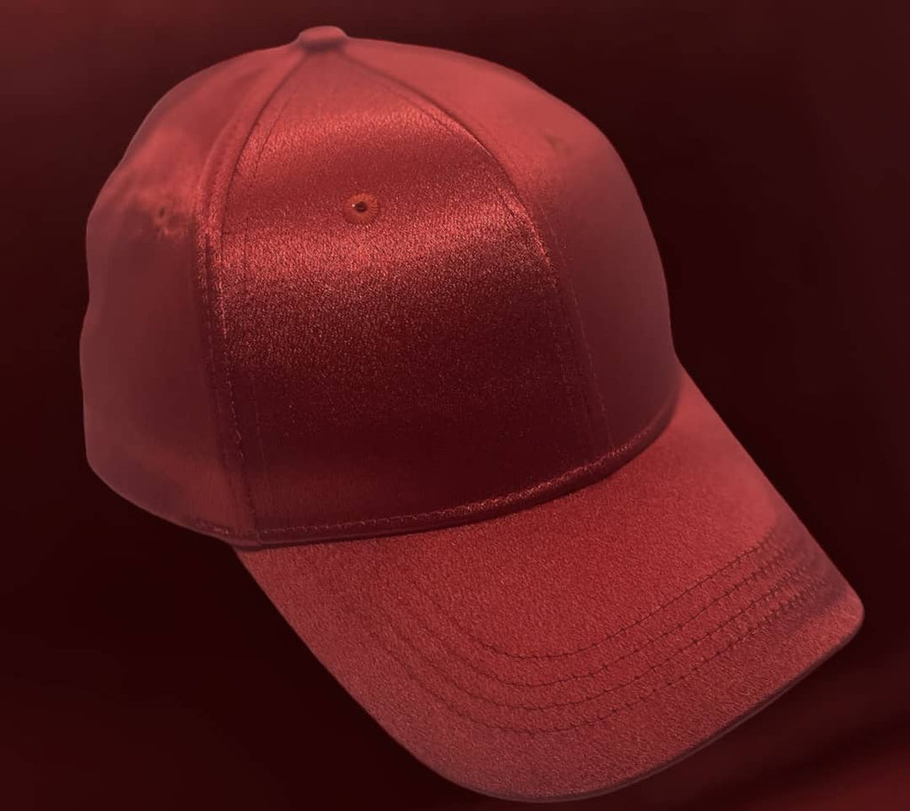Red/ Baseball Hat Satin